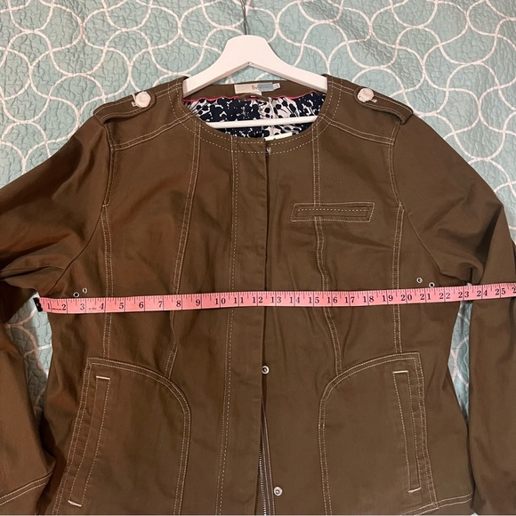 Boden brown khaki zip up Utility jacket women’s 18 cotton stretch - Picture 10 of 11